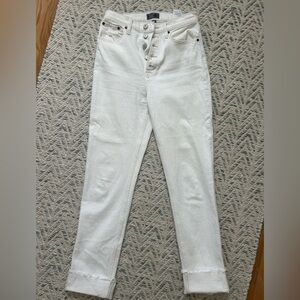 Abercrombie cuffed white jean